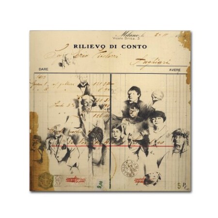Trademark Fine Art Nick Bantock 'Italian Invoice' Canvas Art, 35x35 ALI2195-C3535GG